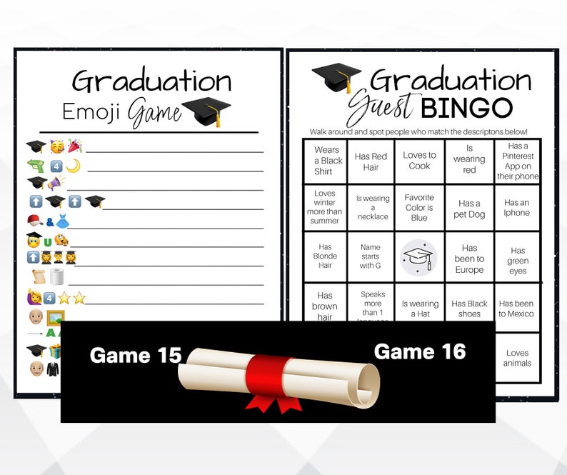 Printable Graduation Party Games with Answer Sheets, 2024 Graduation Party Game Bundle, Printable Graduation Game Bundle image 9