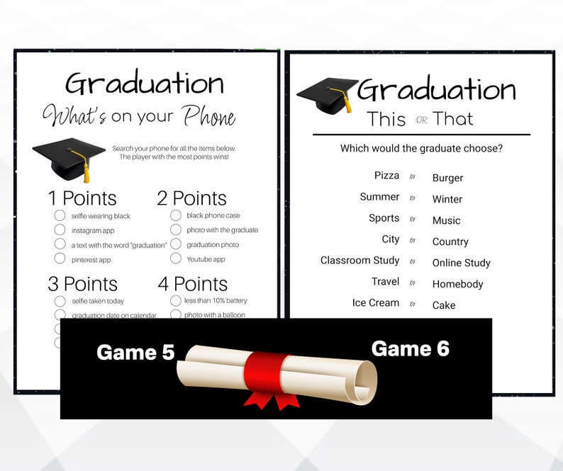 Printable Graduation Party Games with Answer Sheets, 2024 Graduation Party Game Bundle, Printable Graduation Game Bundle image 4