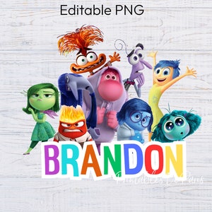BEWERKBARE Inside Out PNG, Inside Out 2 verjaardag png, Inside Out clipart, Inside Out shirt, Inside Out taart topper, Inside Out verjaardag leeftijd