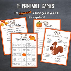 Fall Game Bundle, Fall Printable Games, Fall Family Games, Fall Trivia ...