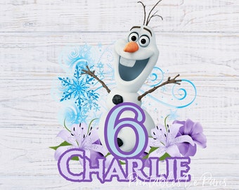 EDITABLE Olaf Frozen PNG, Frozen Birthday png, Olaf Birthday Name Age png, Frozen shirt, Frozen cake topper, Elsa Birthday Age