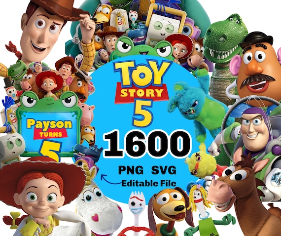 Toy Story 5 PNG, Toy Story 5 Clipart Bundle, Editable Toy Story Buzz Woody new characters, Toy Story 5 Birthday files for shirt cake topper