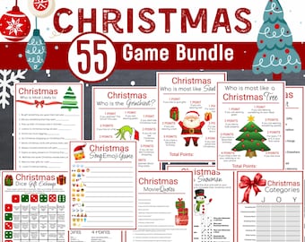 Christmas Game Bundle, Christmas Party Printable Game, Christmas Party Family Game, Christmas Trivia, Christmas Game for Kids and Adults