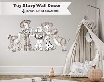 Printable Toy Story Wall Decor PNG, High Quality Toy Story Clipart, Bedroom Nursery Decor Instant Digital, Toy Story birthday