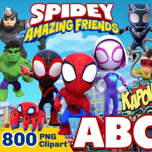 Spidey PNG, Spidey and his Amazing Friends Clipart Bundle, Spidey PNG Instant Digital Download, Superhero shirt, cake topper, birthday