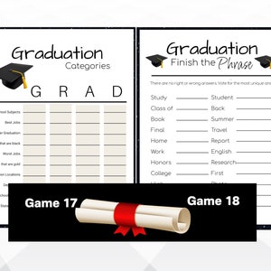 Printable Graduation Party Games with Answer Sheets, 2024 Graduation Party Game Bundle, Printable Graduation Game Bundle image 8
