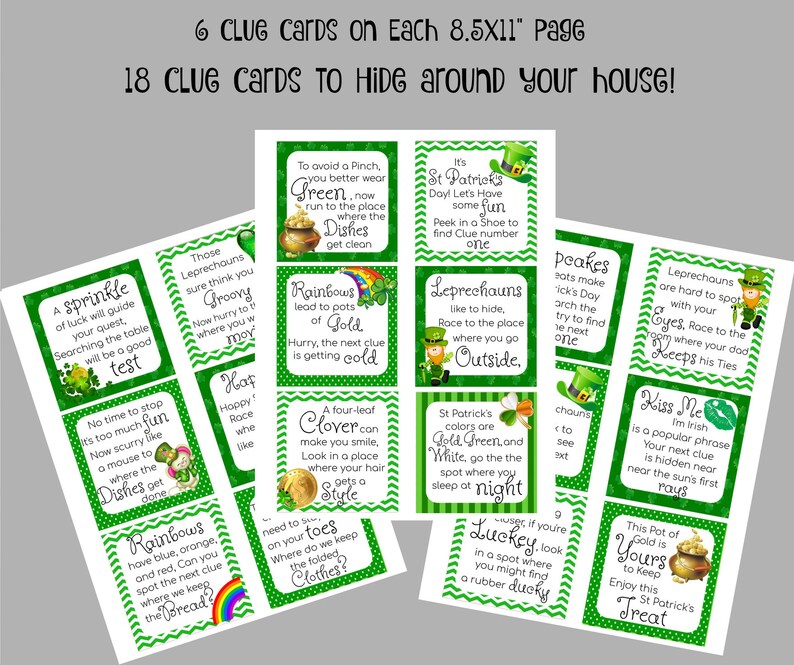 St Patrick's Day Scavenger Hunt, St Patricks Treasure Hunt Game, St ...
