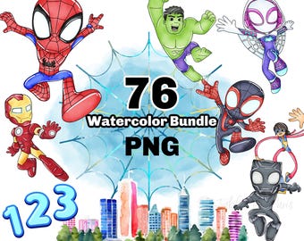 Acuarela Spidey PNG Clipart, Spidey y sus increíbles amigos Sublimación, Alfabeto de fuente Spidey