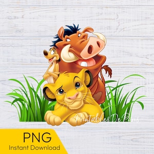 Rei Leão PNG, Rei Leão png para camisa, Simba Clipart Digital Download camisa, topo de bolo, Simba pumbaa