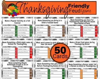 Thanksgiving Friendly Feud Game - Fun Party Game For Adults & Families | Guess Top Answers, Ice Breaker, Trivia Cards | Includes 15 Question Cards - View #13
