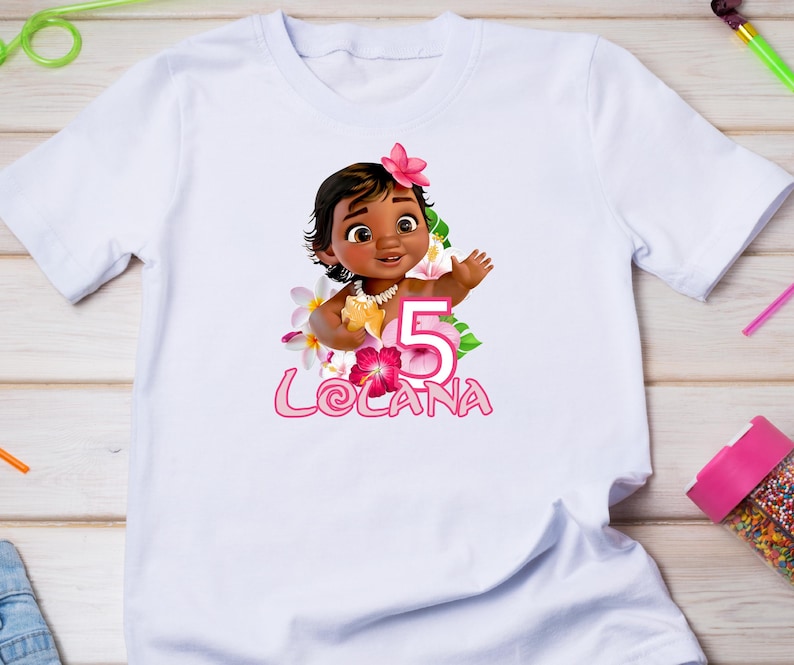REDIGERBAR Baby Vaiana PNG, Vaiana födelsedag png, Baby Vaiana födelsedagströja, Vaiana namn tårtdekoration, Redigera namn och ålder! bild 2