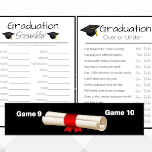 Printable Graduation Party Games with Answer Sheets, 2024 Graduation Party Game Bundle, Printable Graduation Game Bundle image 6