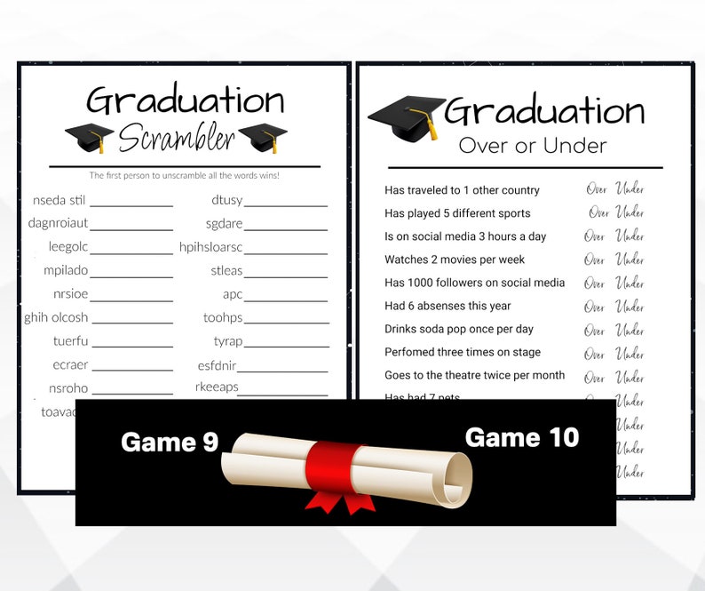 Printable Graduation Party Games with Answer Sheets, 2024 Graduation Party Game Bundle, Printable Graduation Game Bundle image 6