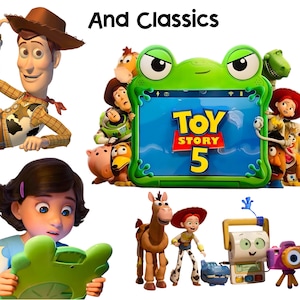 Toy Story 5 PNG, Toy Story 5 Clipart Bundle, Editable Toy Story Buzz Woody new characters, Toy Story 5 Birthday files for shirt cake topper image 3