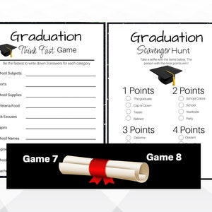 Printable Graduation Party Games with Answer Sheets, 2024 Graduation Party Game Bundle, Printable Graduation Game Bundle image 5