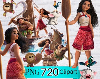 Moana PNG, Quality Moana Clipart Bundle, Moana 2 PNG Instant Digital Download, Moana shirt cake topper, princess Moana birthday