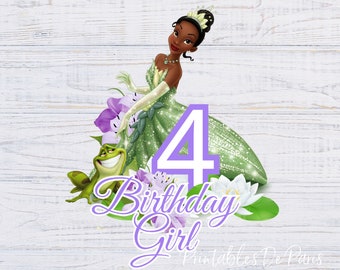 EDITABLE Tiana PNG, Princess and the Frog Birthday png, Tiana Clipart Digital, Princess Birthday shirt, cake topper, Tiana Birthday Age