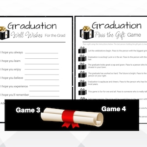 Printable Graduation Party Games with Answer Sheets, 2024 Graduation Party Game Bundle, Printable Graduation Game Bundle image 3