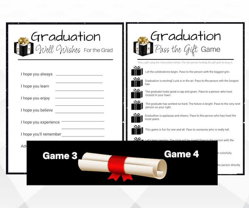 Printable Graduation Party Games with Answer Sheets, 2024 Graduation Party Game Bundle, Printable Graduation Game Bundle image 3