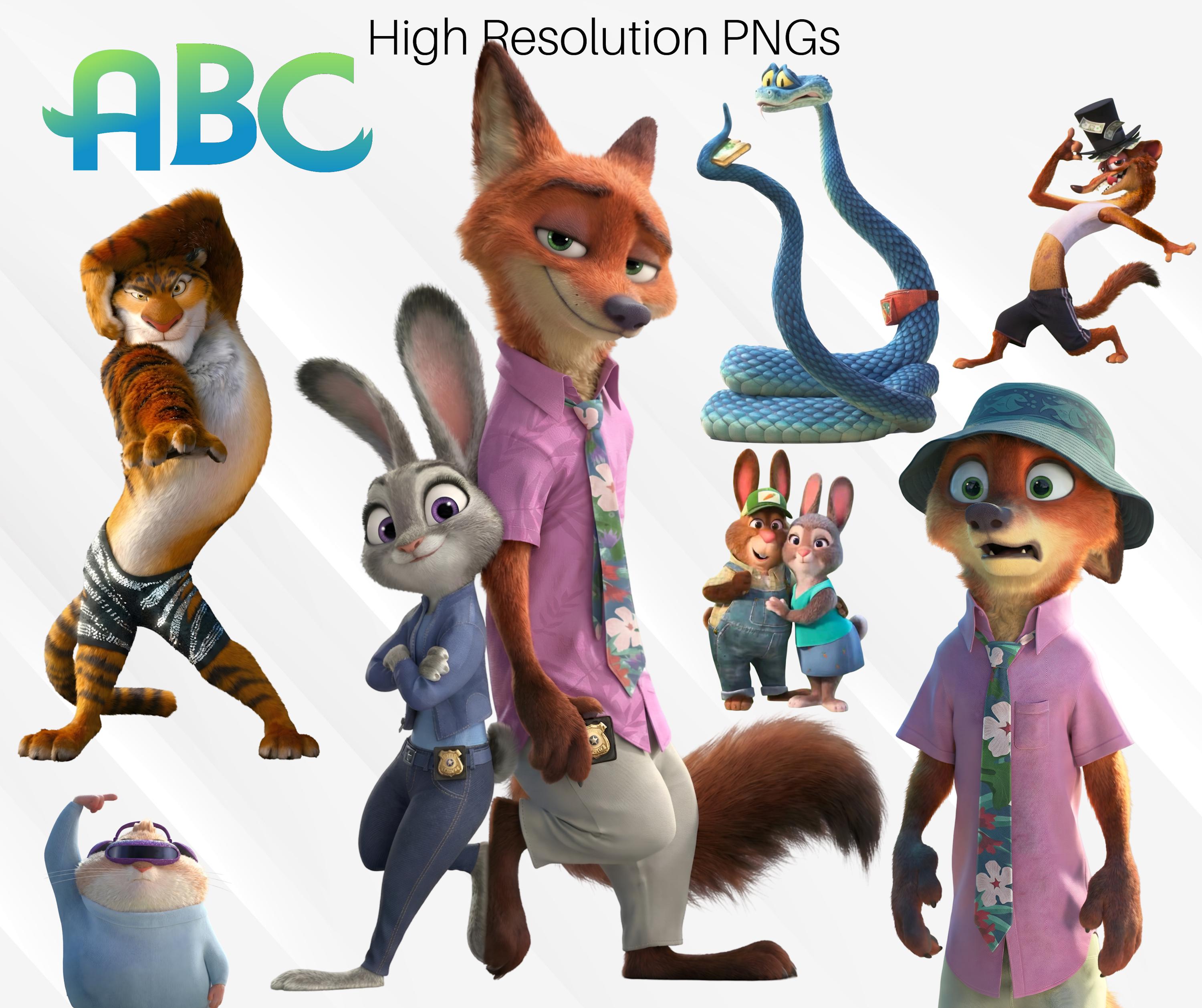 Zootopia 2 PNG SVG Bundle, Zootopia Clipart and Digital Paper, Includes ...