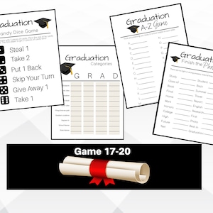 Printable Graduation Party Games with Answer Sheets, 2024 Graduation Party Game Bundle, Printable Graduation Game Bundle image 10