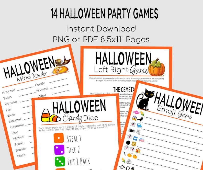 Halloween Game Bundle, Halloween Printable Games, Halloween Family ...
