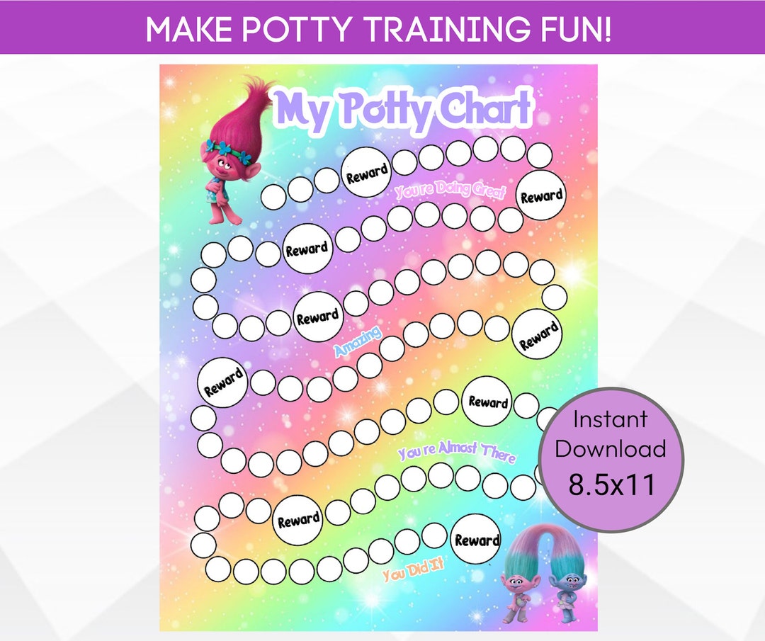 Trolls Potty Training Chart, Printable Trolls Potty Training Chart ...