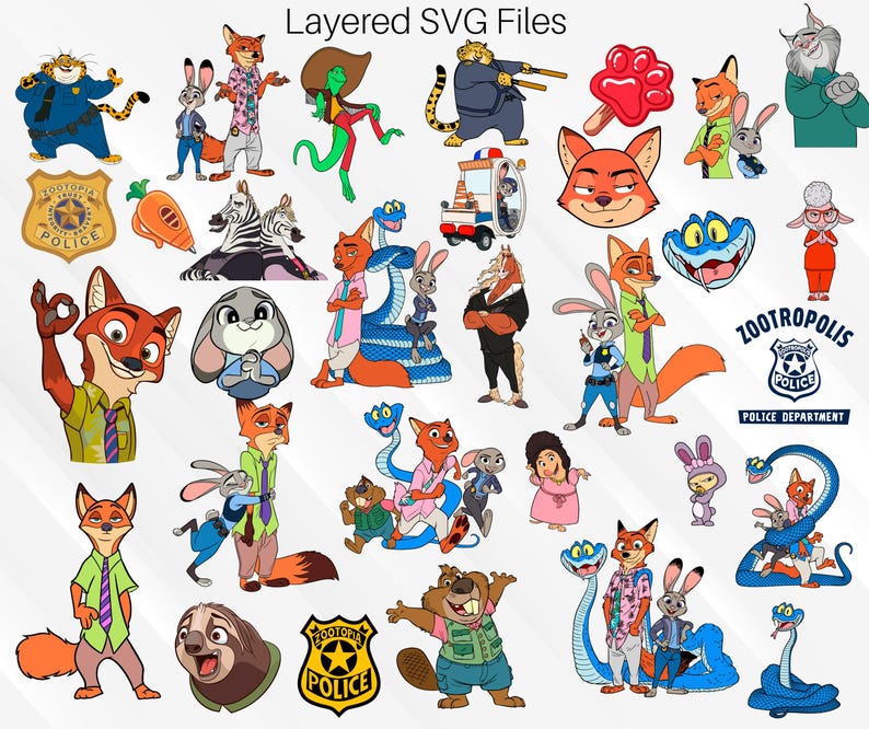Zootopia 2 PNG SVG Bundle, Zootopia Clipart and Digital Paper, Includes ...