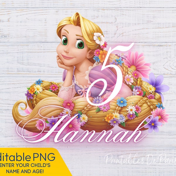 EDITABLE Tangled PNG, Tangled Birthday png, Rapunzel Tangled Clipart Digital Download, Chemise princesse, Tangled cake topper, Chemise Tangled