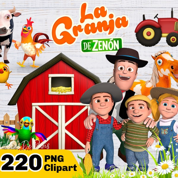 Zenon characters PNG Clipart bundle, Farm animals PNG Clipart, instant download