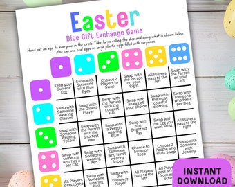 Easter Dice Game, Easter Egg Dice Printable Game, Easter Party Classroom Game, Easter Egg Pass, Easter Game Instant Download