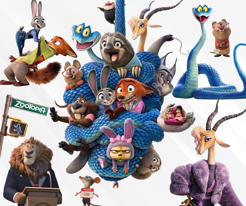 Zootopia 2 PNG SVG Bundle, Zootopia Clipart and Digital Paper, Includes ...