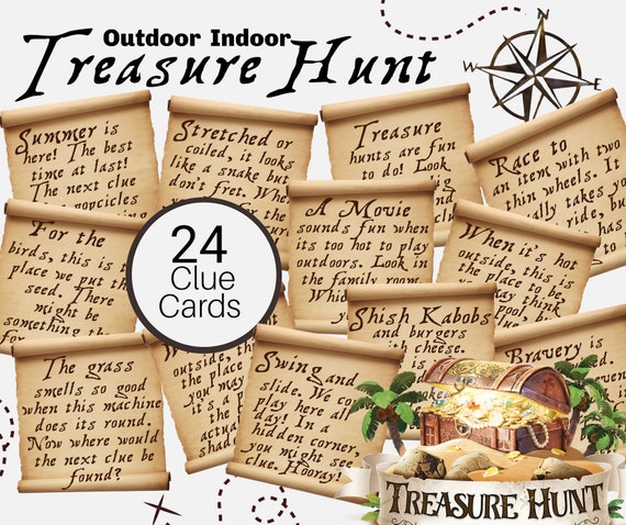 Outdoor Indoor Treasure Hunt Backyard Treasure Hunt Game Summer