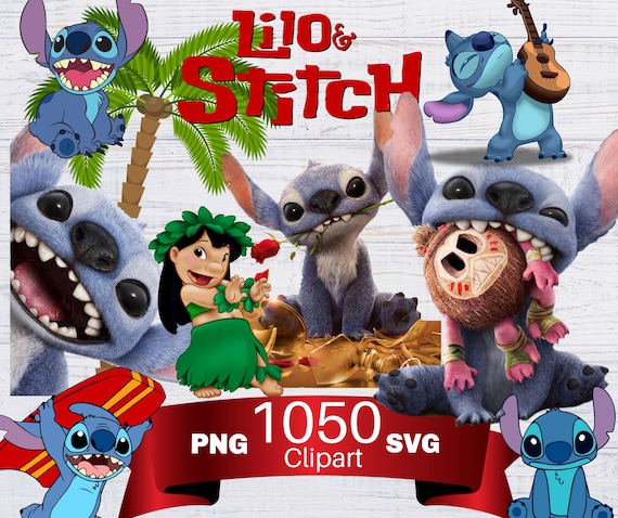Lilo and Stitch Clipart Bundle, Stitch Movie PNG, Stitch SVG Instant Digital Download, Stitch  png for shirt, cake topper, birthday