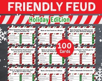 Weihnachten Freundschaftsspiel, Urlaub Partyspiel, druckbares Spiel Erwachsene Teenager Familie, Weihnachtstrivia für die Weihnachtsfeier