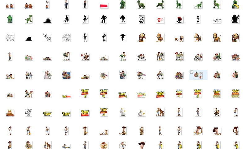 Puede incluir: Una colecci&oacute;n de pegatinas variadas con personajes y logotipos de la serie de pel&iacute;culas de animaci&oacute;n Toy Story. Las pegatinas incluyen im&aacute;genes de Woody, Buzz Lightyear, Rex y el logotipo de Toy Story.