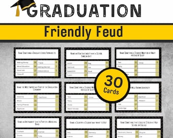 Graduation Friendly Feud Game, Graduation Party Game, Printable Graduation Game, Printable Game for High School or College Graduation
