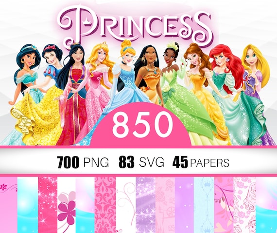 Princess SVG PNG Bundle, Princess Clipart Bundle, Princess svg Instant Digital Download, Princess shirt, cake topper, birthday