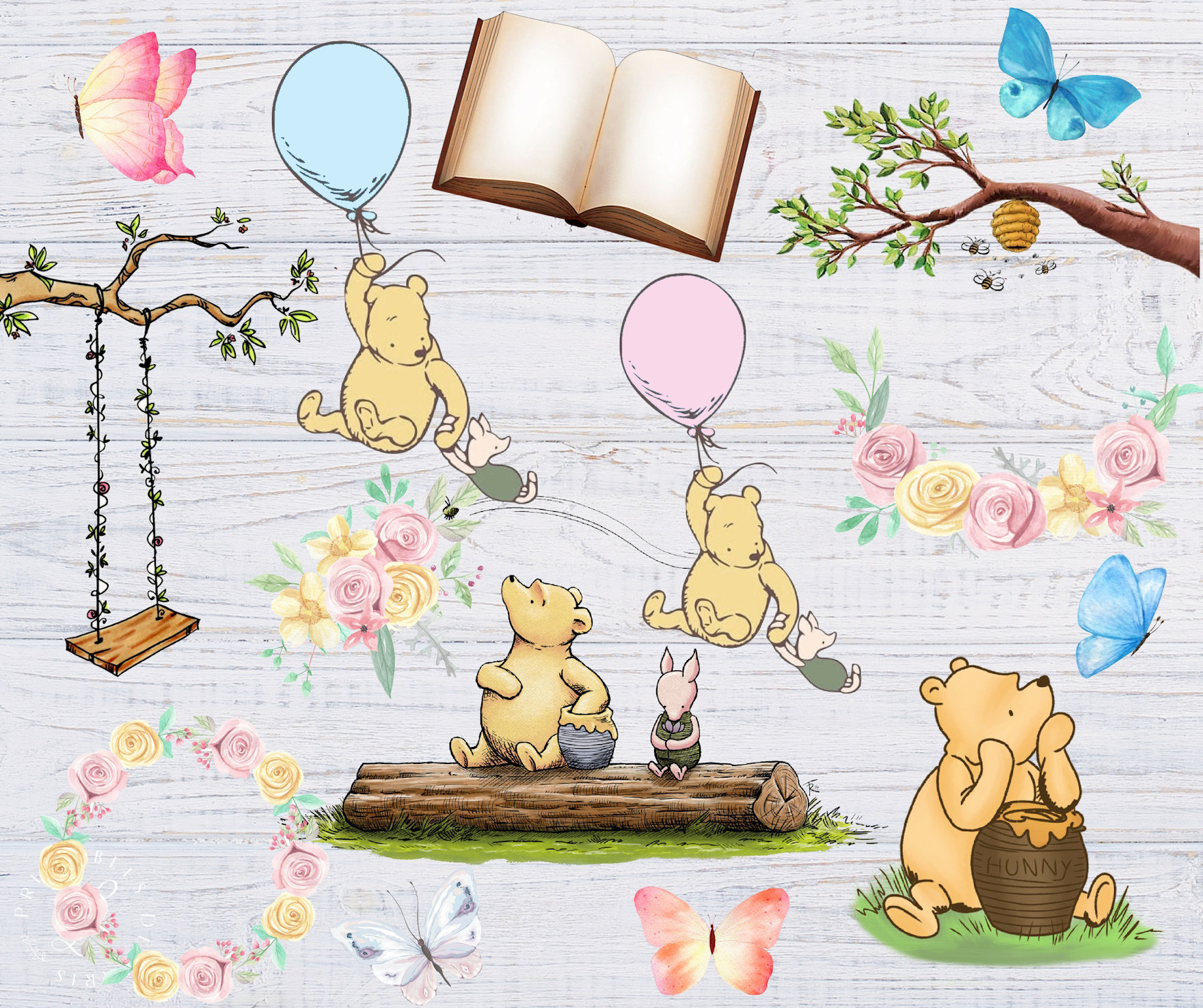 Set of Baby Winnie the Pooh Piglet Eeyore and Tigger Clipart -  Norway