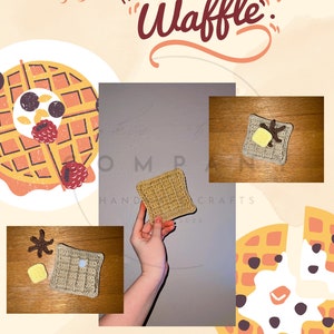 Waffle w/ Butter & Syrup - Crochet Food - Digital and Printable Crochet Pattern