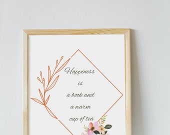 Fall Printable Wall Art: Book and Tea Quote (PDF)