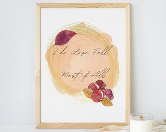 Fall Botanical Art Print: Minimalist Autumn Decor (PDF)