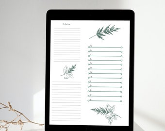 Daily Planner | Printable Daily Planner | Botanical | Printable Planner | Canva printable planner