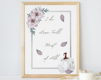 Fall Pumpkin Quote Art Print: Minimalist Home Decor (PDF)
