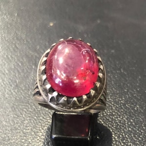rare!!!! old vintage silver ring with natural ruby  Afghanistan