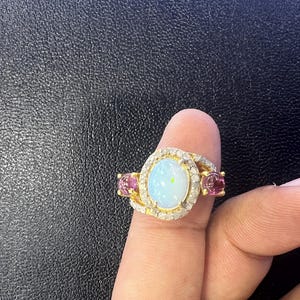 Beautiful Opal and Pink Spinal With Diamond
