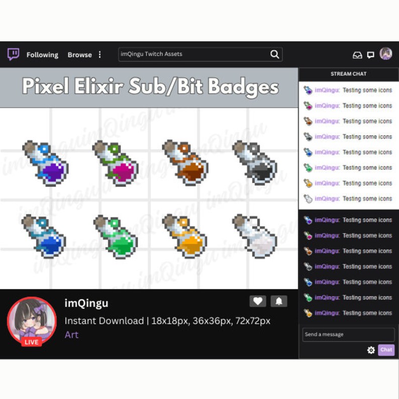 Pixel Maplestory Elixir Sub Badges Twitch, Cute, Magic, Potion, Alchemy ...