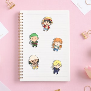One Piece Chibi Aufkleber | Vinyl Aufkleber | Wasserflasche | Laptop | Zeitschrift | Geschenk für One Piece Anime Liebhaber