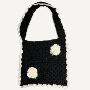 Rose Tote Bag Crochet Pattern, tote bag crochet, crochet bag pattern