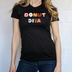 Donut Diva - Women&#39;s Black T-shirt